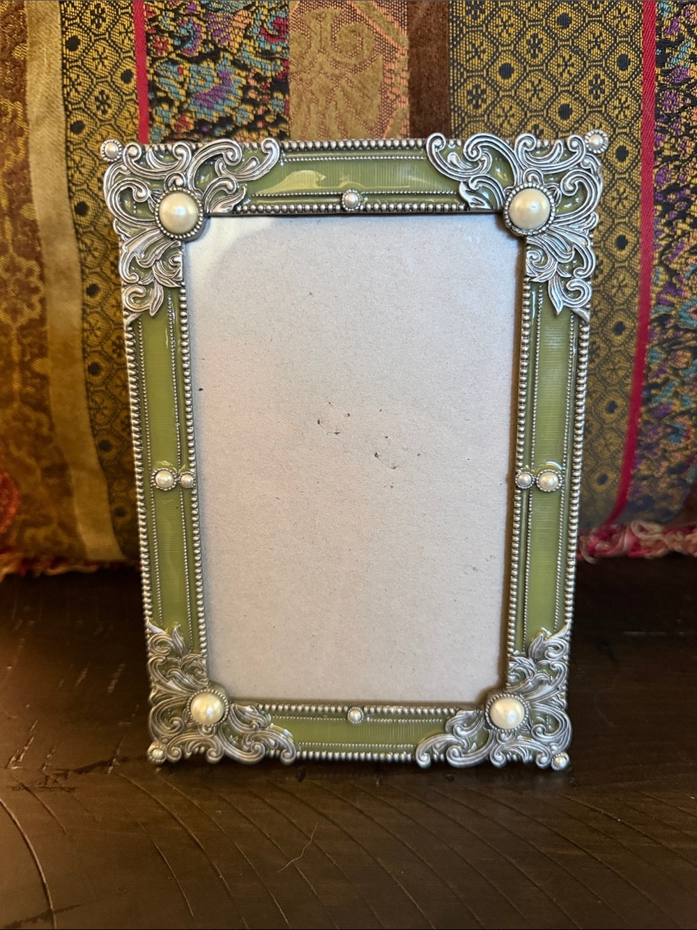 Ornate Green Decorative Picture Frame for 5.5”x3.5” Photo - Picture 5 of 6